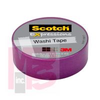 3M Scotch Expressions Washi Tape C314-PUR  .59 in x 393 in (15 mm x 10 m) Purple