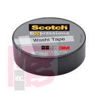 3M Scotch Expressions Washi Tape C314-BLK  .59 in x 393 in (15 mm x 10 m) Black