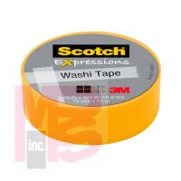3M Scotch Expressions Washi Tape C314-YEL  .59 in x 393 in (15 mm x 10 m) Yellow