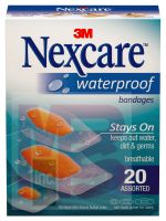 3M Nexcare Waterproof Bandages 588-20PB  Assorted 20 ct