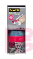 3M Scotch Expressions Washi Tape C317-3PK-TRV Multi-Pack w/storage box Cracked  Neon Pink Travel