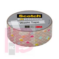 3M Scotch Expressions Washi Tape C314-P35  .59 in x 393 in (15 mm x 10 m) Gold Diamonds