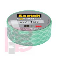 3M Scotch Expressions Washi Tape C314-P38  .59 in x 393 in (15 mm x 10 m) Blue Weave