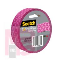 3M Scotch Expressions Masking Tape  3437-P7 .94 in x 20 yd (24 mm x 18.2 m) Pink Geometric