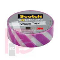 3M Scotch Expressions Washi Tape C314-P41  .59 in x 393 in (15 mm x 10 m) Purple Lines