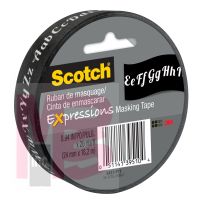 3M Scotch Expressions Masking Tape 3437-P11  .94 in x 20 yd (24 mm x 18.2 m) Chalkboard Alphabet