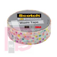 3M Scotch Expressions Washi Tape C314-P47  .59 in x 393 in (15 mm x 10 m) Fun Dots