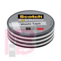 3M Scotch Expressions Washi Tape C314-P43  .59 in x 393 in (15 mm x 10 m) Black Stripe