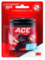 3M ACE Brand Black Elastic Bandage with ACE Brand Clip 207467  3 Inch