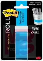 3M Post-it Full Adhesive Roll 2650-P  1 in x 400 in (25.4 mm x 10.1 m) Mediterranean Blue