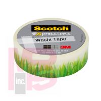 3M Scotch Expressions Washi Tape C314-P64  .59 in x 393 in (15 mm x 10 m) Green Grass