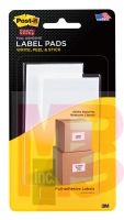 3M Post-it Label Pads 2900-RBL  2 in x 4 in (50.8 mm x 101 mm) Removable White 50 Labels/Pack 2 Pads/Pack 25 Labels/Pad