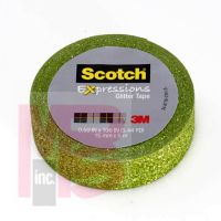 3M Scotch Expressions Glitter Tape C514-GRN  .59 in x 196 in (15 mm x 5 m) Lime Green Glitter