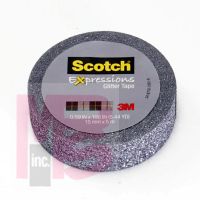 3M Scotch Expressions Glitter Tape C514-PLT  .59 in x 196 in (15 mm x 5 m) Platinum Glitter