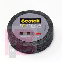 3M Scotch Expressions Glitter Tape C514-BLK  .59 in x 196 in (15 mm x 5 m) Black Glitter