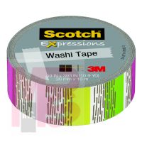 3M Scotch Expressions Washi Tape C314-P73  .59 in x 393 in (15 mm x 10 m) Stripe and Dash