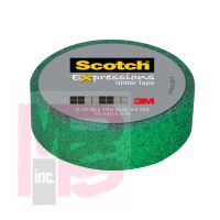 3M Scotch Expressions Glitter Tape C514-GRN2  .59 in x 196 in (15 mm x 5 m) Dark Green Glitter