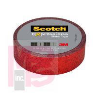 3M Scotch Expressions Glitter Tape C514-RED  .59 in x 196 in (15 mm x 5 m) Red Glitter