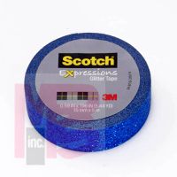 3M Scotch Expressions Glitter Tape C514-BLU2  .59 in x 196 in (15 mm x 5 m) Dark Blue Glitter