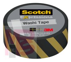 3M Scotch Expressions Washi Tape C314-P78-J  .59 in x 393 in (15 mm x 10 m) Gold and Black Lines