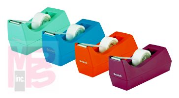 3M Scotch Tape Dispenser C-38-MX  1 Dispenser Mint/Orange/Periwinkle/Hibiscus 1 Roll 3/4 in x 350 in (9.72 yd) 19 mm x 8.89 mm