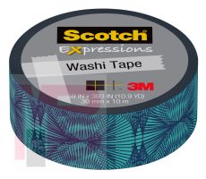 3M Scotch Expressions Washi Tape C314-P83  .59 in x 393 in (15 mm x 10 m) Blue Illusion