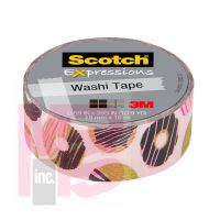 3M Scotch Expressions Washi Tape C314-P87  .59 in x 393 in (15 mm x 10 m) Pink Donuts