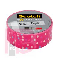3M Scotch Expressions Washi Tape C314-P89  .59 in x 393 in (15 mm x 10 m) Pink Fun Dots