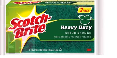 3M Scotch-Brite Heavy Duty Scrub Sponge 455-2-6  6/2  2 pack