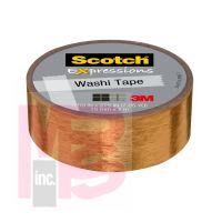 3M Scotch Expressions Washi Tape C614-GLD  .59 in x 275 in (15 mm x 7 m) Gold Foil