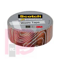 3M Scotch Expressions Washi Tape C614-P1  White and Copper Foil Swirl
