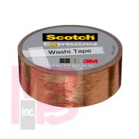 3M Scotch Expressions Washi Tape C614-CPR  .59 in x 275 in (15 mm x 7 m) Copper Foil