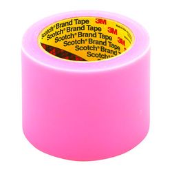 Scotch Labelgard Film Tape 821 Lightly Pink, 4 in x 72 yd, 8 per case