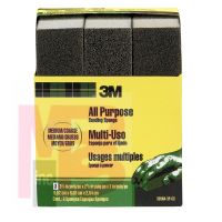 3M 909NA-3P-CC Sanding Sponge3 3/4 in x 2 5/8 in x 1 in (9.52 cm x 6.67 cm x 2.54 cm) Medium/Coarse - Micro Parts & Supplies, Inc.