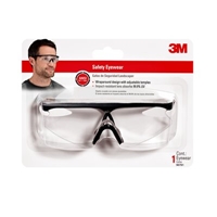 3M 90791-LG TEKK Protection(TM) Eye Protection Landscaper Safety Glasses, Black frame, Clear wrap-around lens - Micro Parts & Supplies, Inc.