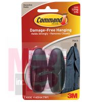 3M 17081BLK-ES Command Black Medium Designer Hook - Micro Parts & Supplies, Inc.