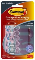 3M 17017CLR Command Clear Round Cord Clips Clear Strips - Micro Parts & Supplies, Inc.