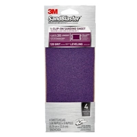 3M SandBlaster(TM) Power Sanding Sheet, 9653, 3.66 in x 9 in, 120 grit, 4/pk