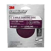 3M SandBlaster(TM) Sanding Disc, 9422ES-30-B, 5 in X 5-hole, 80 grit, 3/pk