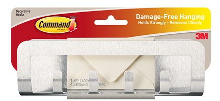 3M Command(TM) Modern Metal Key Caddy HOM-19SS-ES, Medium