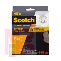 3M Scotch(TM) Outdoor Fasteners RF5760, 1 in x 15 ft (25,4 mm x 4,57 m) Clear 1 Set of Strips