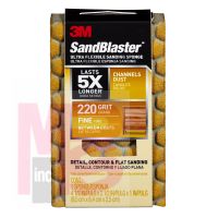 3M SandBlaster Ultra Flexible Sanding Sponge  20907-220-UFS 4.5 in x 2.5 in x 1 in 220 grit Fine 10/cs