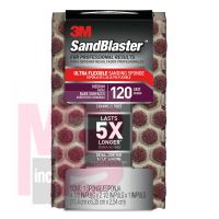 3M SandBlaster Ultra Flexible Sanding Sponge  20908-120-UFS 4.5 in x 2.5 in x 1 in 120 grit Medium 10/cs