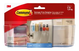 3M Command Clear Large Caddy with Clear Strips HOM15CLR-CABES