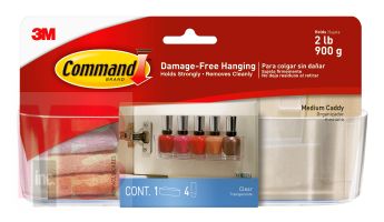 3M Command Clear Medium Caddy with Clear Strips HOM14CLR-CABES