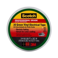 3M Scotch(R) #35 Green Vinyl Electrical Tape, 10851-DL-10, 3/4 in x 66 ft x 0.007 in, 10/case