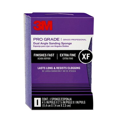 3M 24302XF Pro Grade Dual Angle Sanding Sponge 4.5 in x 2 7/8 in x 1 in Extra Fine - Micro Parts & Supplies, Inc.