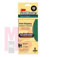 3M SandBlaster(TM) Sandpaper with NO-SLIP GRIP(TM) Backing 11080-G 3-2/3 in x 9 in 80 grit 5 sheets/pk 20 pk/case