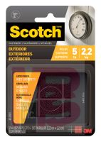 3M Scotch Outdoor Fastener RFLD7021  7/8 in x 7/8 in (22.2 mm x 22.2 mm) Black 6 Sets of Squares
