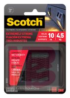 3M Scotch Extreme Fasteners RFD7021  1 in x 1 in (25.4 mm x 25.4 mm) Black 12 Squares (6sets).